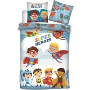 Parure housse de couette enfant en microfibre SUPER HEROES