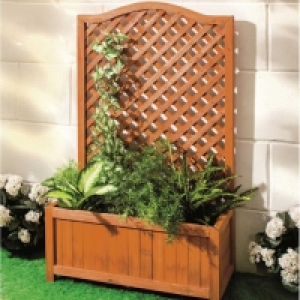 GARDENLINE® Jardinière en bois avec treillage