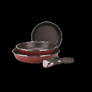 HOME CREATION KITCHEN® Lot de 3 poêles avec manche amovible