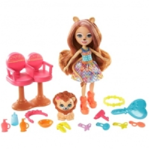 MATTEL Enchantimals Coffret - Lacey Lion et Manesy - Salon de coiffure