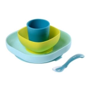 SÉlection Oxybul Coffret repas silicone 4 pièces bleu/vert