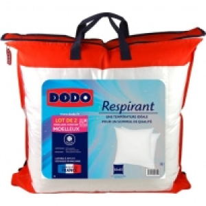 DODO Lot de 2 oreillers moelleux respirant microfibre 65x65cm