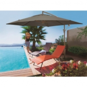 Auchan Gardenstar GARDENSTAR Parasol déporté 3x4.2m gris acier IMERO