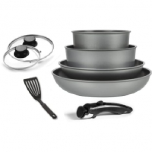 ARTHUR MARTIN Batterie de cuisine 8 pièces amovibles gris