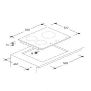 ROSIERES RPI280 56cm noir 3 foyers 279.99 €