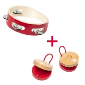 CrÉation Oxybul Lot Tambourin cymbalettes et paire de castagnettes