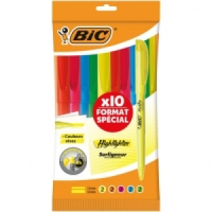 Auchan Bic BIC Lot de 10 surligneurs couleurs vives Brite Liner