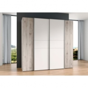 2 portes battantes L.200 cm imitation chêne/blanc KAPAZA 399.99 €