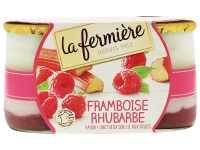 Lidl  Yaourts onctueux sur lit framboise rhubarbe