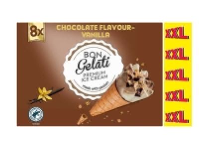 8 cônes saveur chocolat vanille 1.59 €