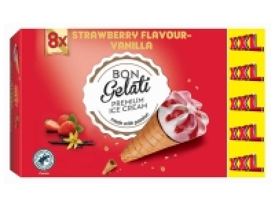 8 cônes saveur vanille-fraise 1.59 €