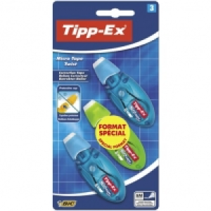 Tipp Ex TIPP-EX Lot de 3 souris correctrices 8m avec capuchon Micro Twist bleu