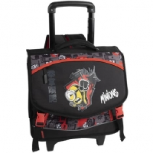 Auchan Disney DISNEY Cartable à roulettes noir et rouge MINIONS