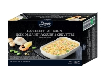Cassolette au colin, noix de Saint-Jacques et crevettes 6.99 €