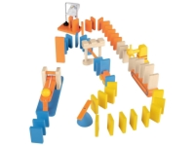 Dominos en bois obstacles, robots ou machines
