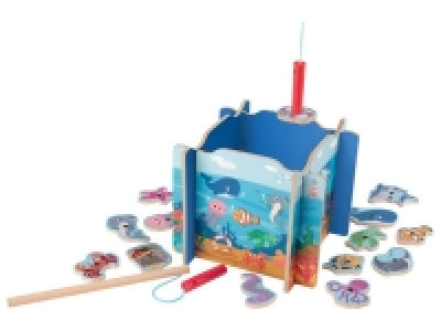 Jeu en bois de pêche, mémoire, équilibre, dominos