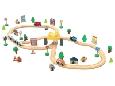 Lidl  Set de chemin de fer en bois ville ou ferme