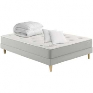 Pack matelas ressorts + sommier 140x190 cm + couette + 2 oreillers