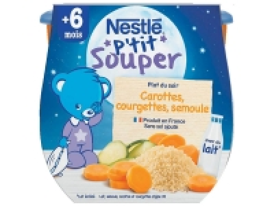 Nestlé Ptit souper carottes, courgettes, semoule 1.25 €
