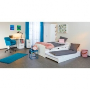 90x200 cm ULLI en pin massif blanc+ 3 tiroirs 279.90 €