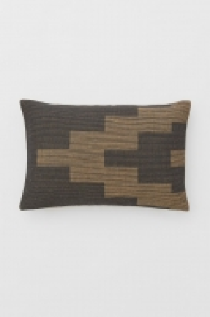 HM  Housse de coussin en jute mélangé à motif jacquard