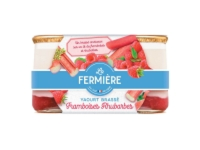 Yaourt brassé framboise rhubarbe