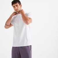 Decathlon  T-shirt de fitness essentiel respirant col rond homme - blanc uni