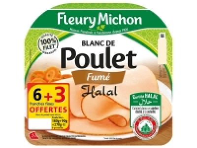 Lidl  Fleury Michon blanc de poulet fumé halal