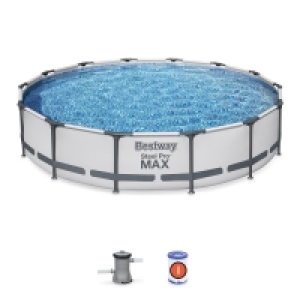 Decathlon  Piscine tubulaire - Peridot 14,5m² grise- piscine ronde