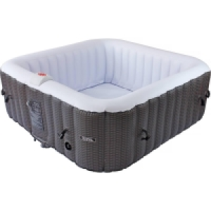 Decathlon  Spa gonflable Nice avec bande lumineuse LED - 6 places - Marron/Crème