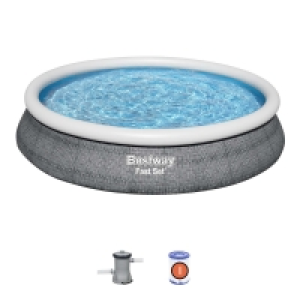Decathlon  Piscine gonflable hors sol grise ronde Ø457x84cm