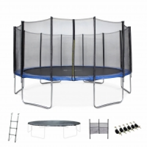 Decathlon  Trampoline Ø490cm - Jupiter XXL bleu et filet, échelle, bâche, filet c