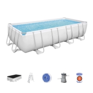 Decathlon  Piscine tubulaire hors sol Vostok grise , rectangulaire 5x2m avec bâch