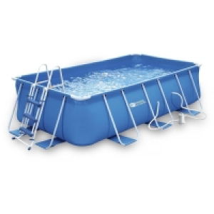 Decathlon  Piscine tubulaire rectangulaire bleue - LUDO 1 - 4 x 2 x 1 m - Filtrat