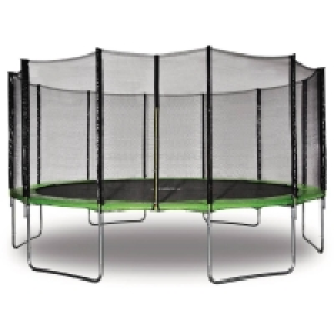 Decathlon  Trampoline Yoopi - Ø 4.90 m - Vert - Avec filet + échelle + couverture