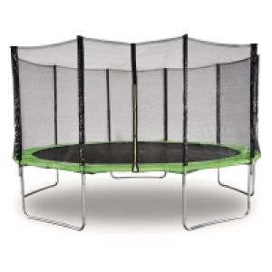 Decathlon  Trampoline Yoopi - Ø 4.60 m - Vert - Avec filet + échelle + couverture