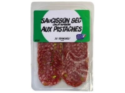 Saucisson sec aux pistaches en tranches