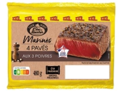 4 pavés de buf marinés aux 3 poivres 7.69 €