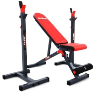 Decathlon  Set dentraînement: support dhaltères jusquà 180 kg avec banc de mus