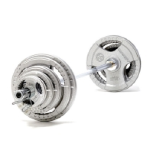 Decathlon  Set olympique de barre et disques avec triple prise de Marcy 100kg
