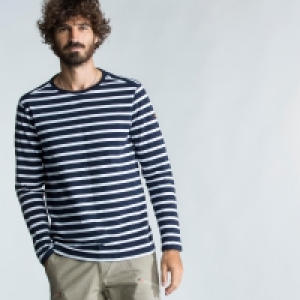 Decathlon  Marinière homme manches longues Sailing 100 Bleu blanc