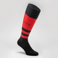 Decathlon  Chaussettes hautes de rugby homme R500 rouge noire