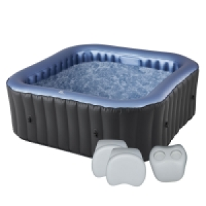 Decathlon  MSPA - Spa gonflable TEKAPO carré - 6 places + appuie-tête + porte-gob