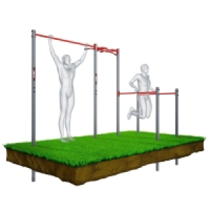 Decathlon  STATION EXTÉRIEURE AVEC MONKEY BAR POUR TRACTIONS + BARRES PARALLÈLES