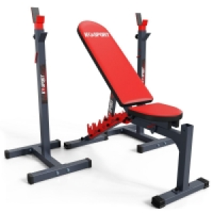 Decathlon  Banc dentraînement inclinable + Support pour barre musculation I Squa