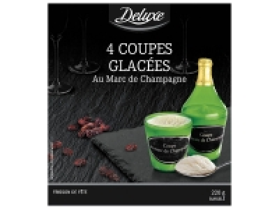 4 coupes glacées au Marc de Champagne