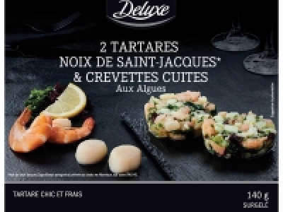 Tartares aux noix de Saint-Jacques et crevettes cuites aux algues