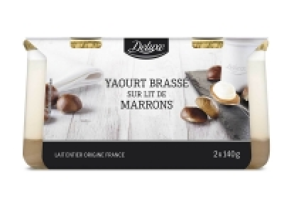 Yaourts sur lit de marrons