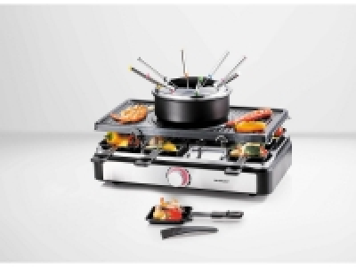 Appareil combiné raclette, gril et fondue