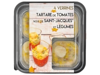 Lidl  4 verrines tartare de tomates, noix de Saint-Jacques et légumes
